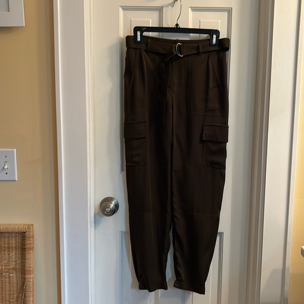 Theory silk cargo pants